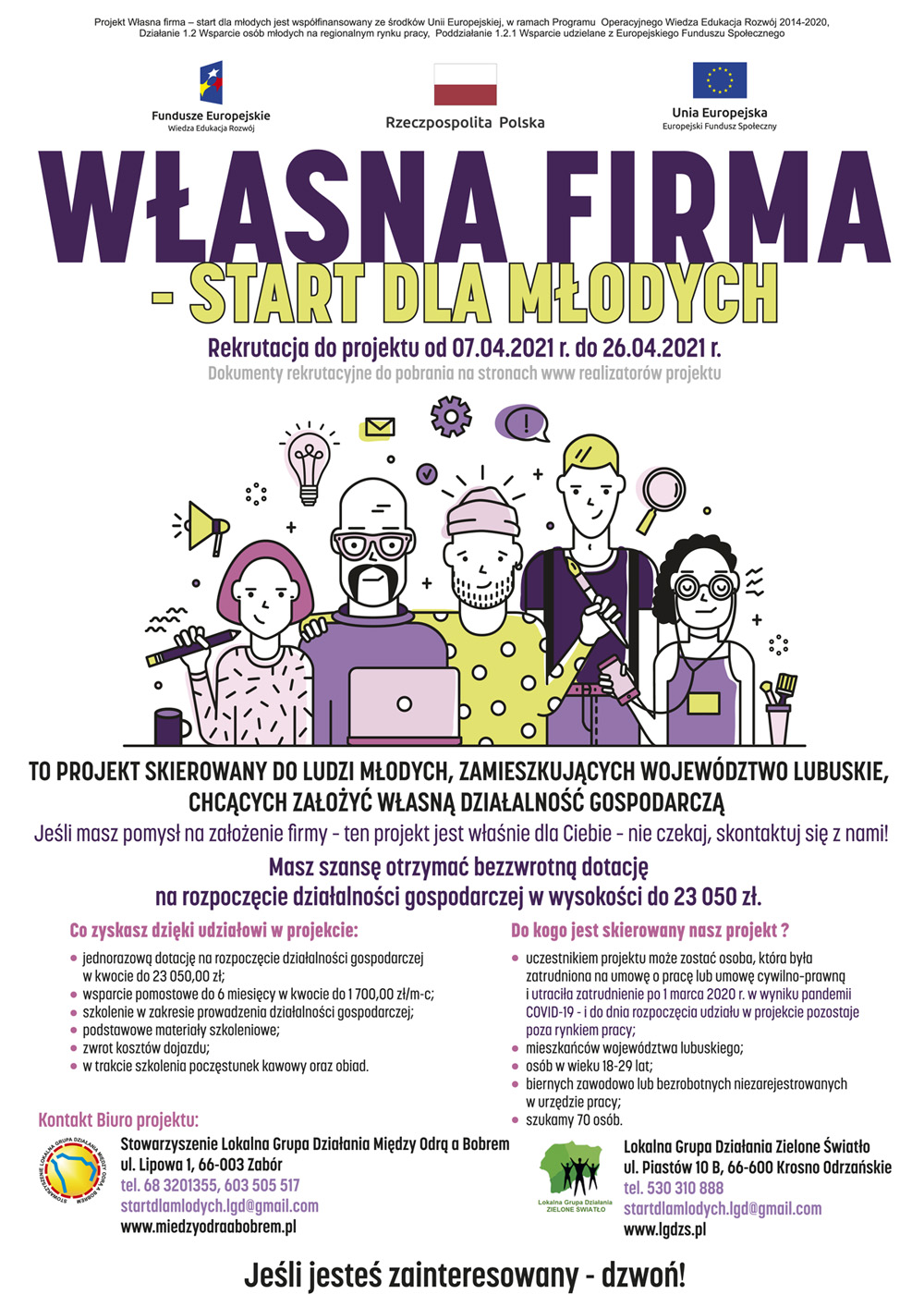 Plakat własna firma-start dla młodych