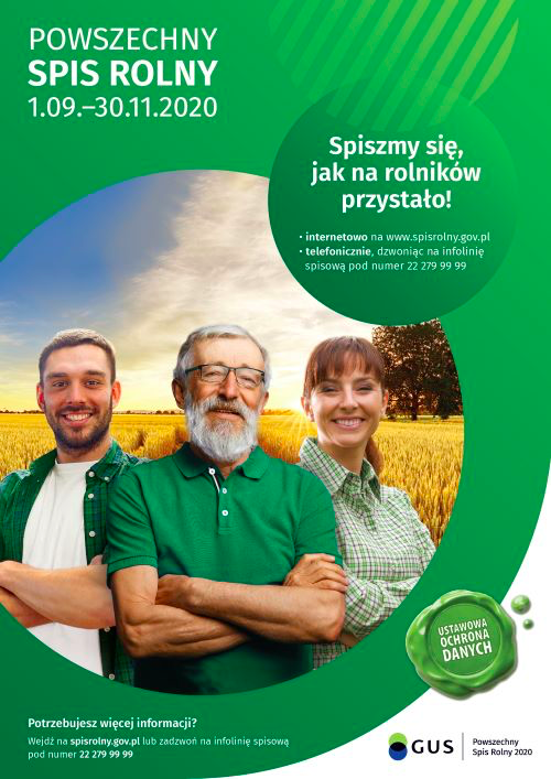 Plakat dotyczący powszechnego spisu rolnego 2020 r.
