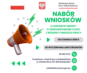 Obrazek dla: Nabór wniosków o zawarcie umowy o zorganizowanie stażu z...