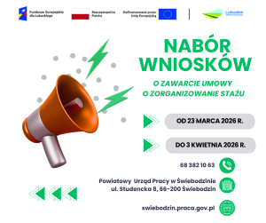 Obrazek dla: Nabór wniosków o zawarcie umowy o zorganizowanie stażu EFS+