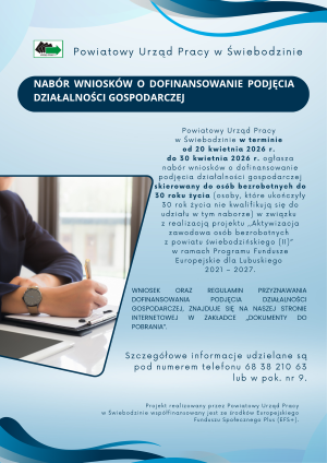 Obrazek dla: Nabór wniosków o dofinansowanie podjęcia działalności...