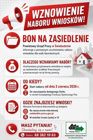 Obrazek dla: Wznowienie naboru wniosków - bon na zasiedlenie